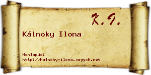 Kálnoky Ilona névjegykártya