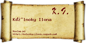 Kálnoky Ilona névjegykártya